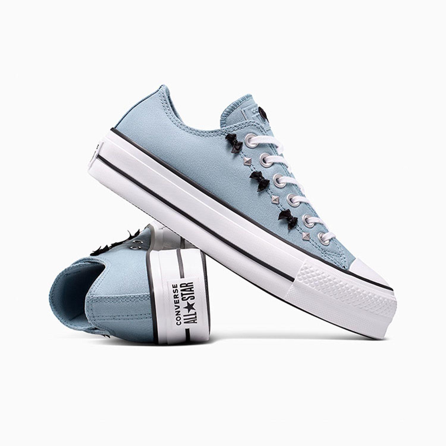 Zapatilla Converse Chuck Taylor All Star Lift Bow Studded Mujer Azul-5