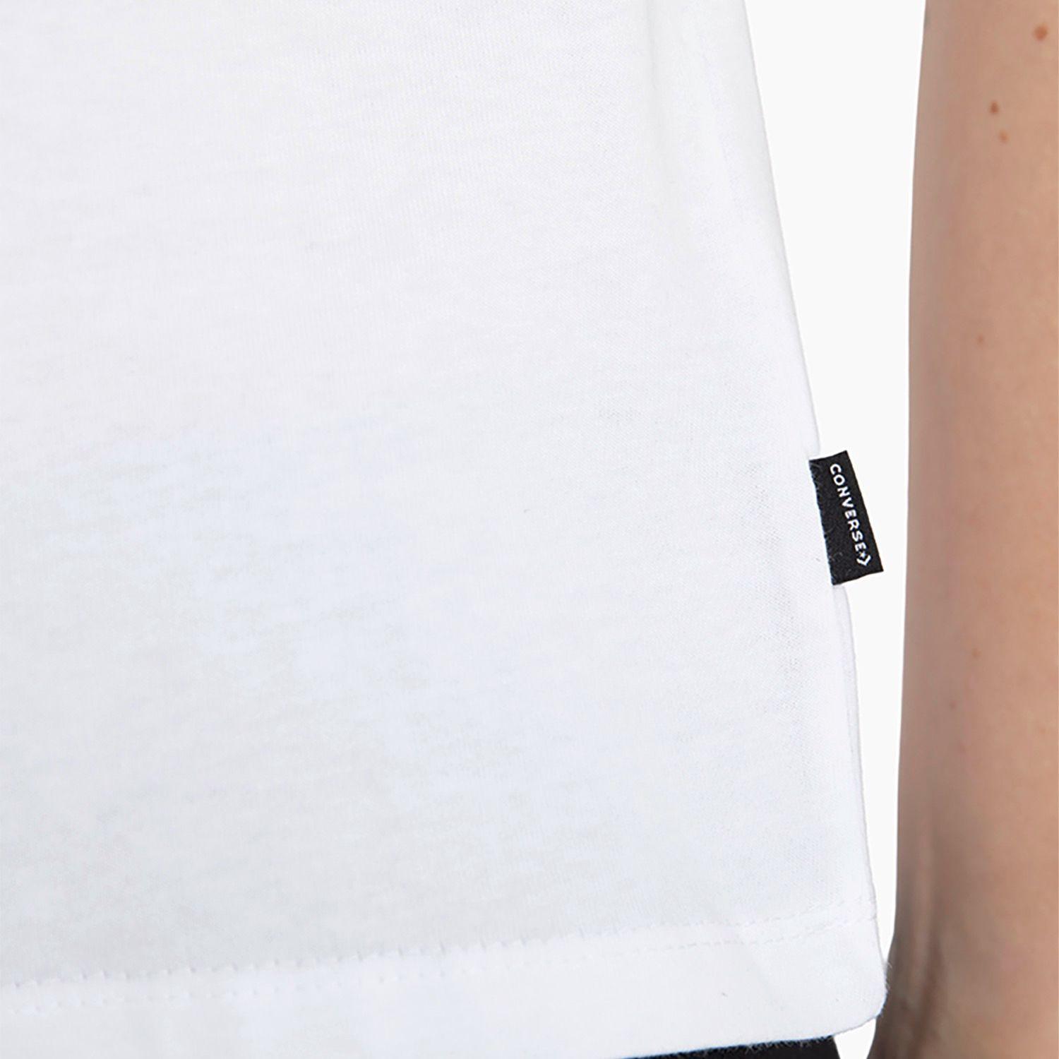 Polera Converse Small Shine Patch M/C Mujer Blanco-4