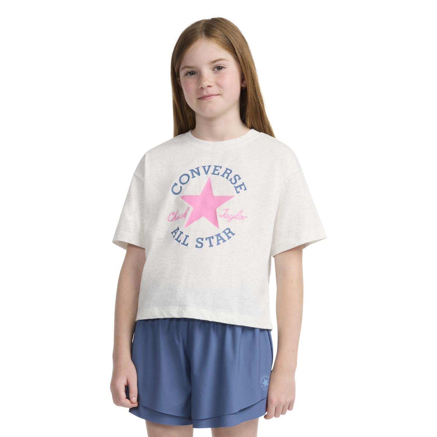 Polera Converse Diected M/C Niña Gris-0