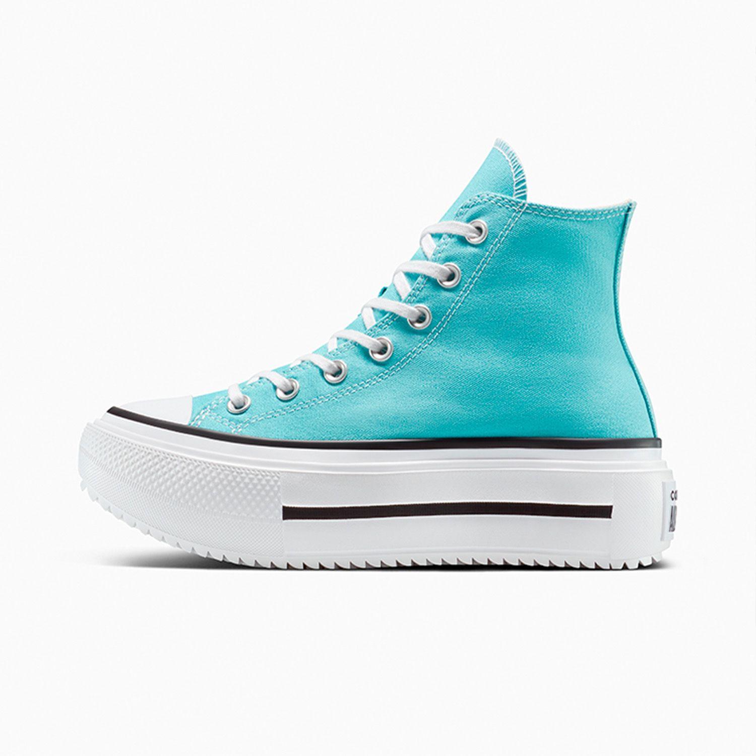 Zapatilla Converse Chuck Taylor All Star Lift Double Stack Seasonal Color Mujer Celeste Caña Alta-1
