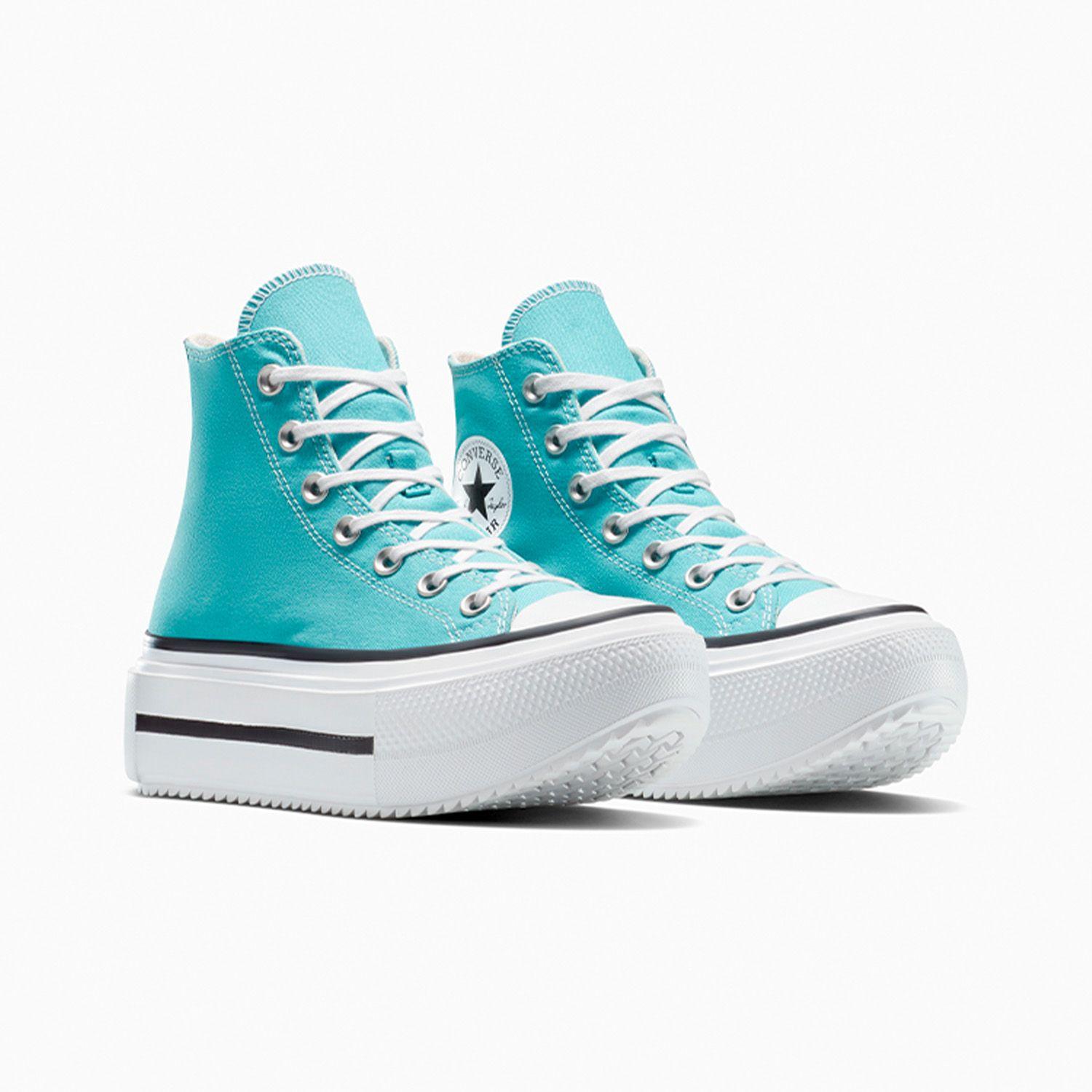 Zapatilla Converse Chuck Taylor All Star Lift Double Stack Seasonal Color Mujer Celeste Caña Alta-3