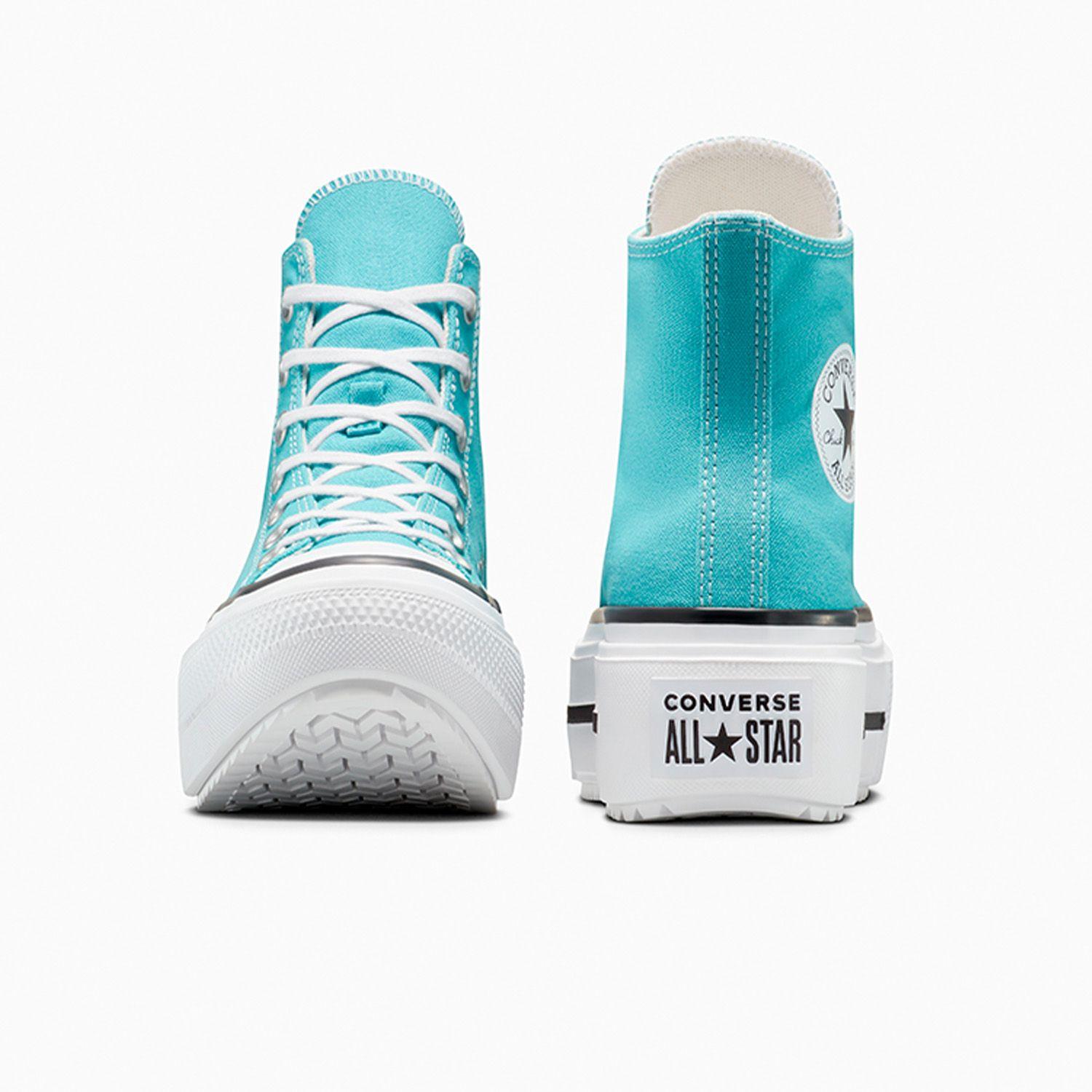 Zapatilla Converse Chuck Taylor All Star Lift Double Stack Seasonal Color Mujer Celeste Caña Alta-4