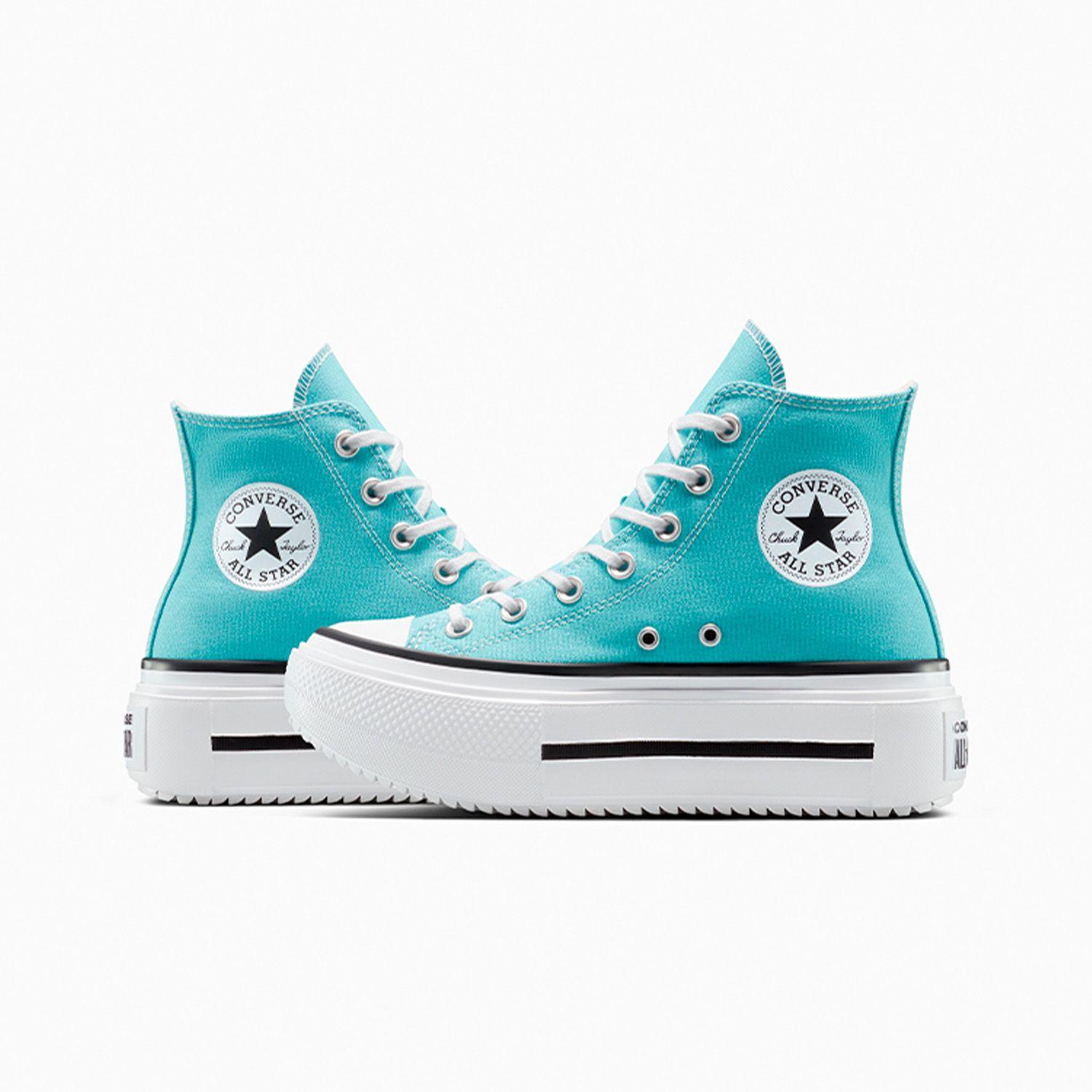 Zapatilla Converse Chuck Taylor All Star Lift Double Stack Seasonal Color Mujer Celeste Caña Alta-5