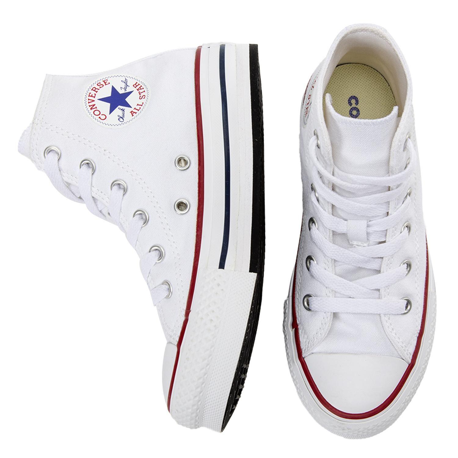 Zapatilla Converse Chuck Taylor All Star EVA Lift Niños Blanco/Rojo Caña Alta-4