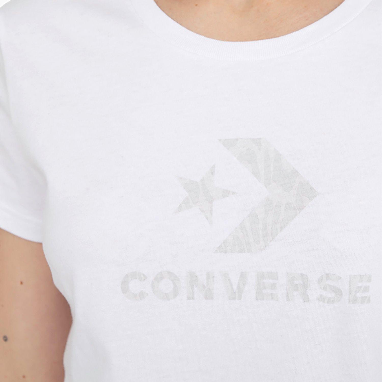 Polera Converse Wild Star Chevron M/C Mujer Blanco-3