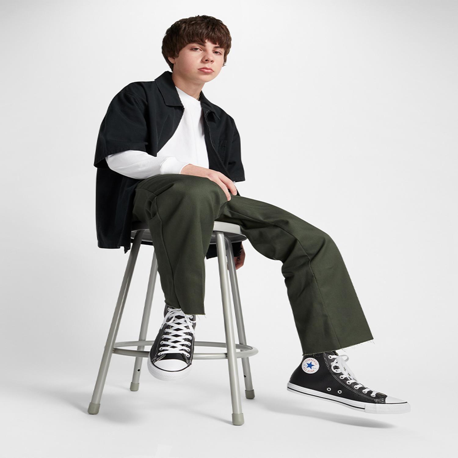 Zapatilla Converse Chuck Taylor All Star Cuero Hombre Negro-7