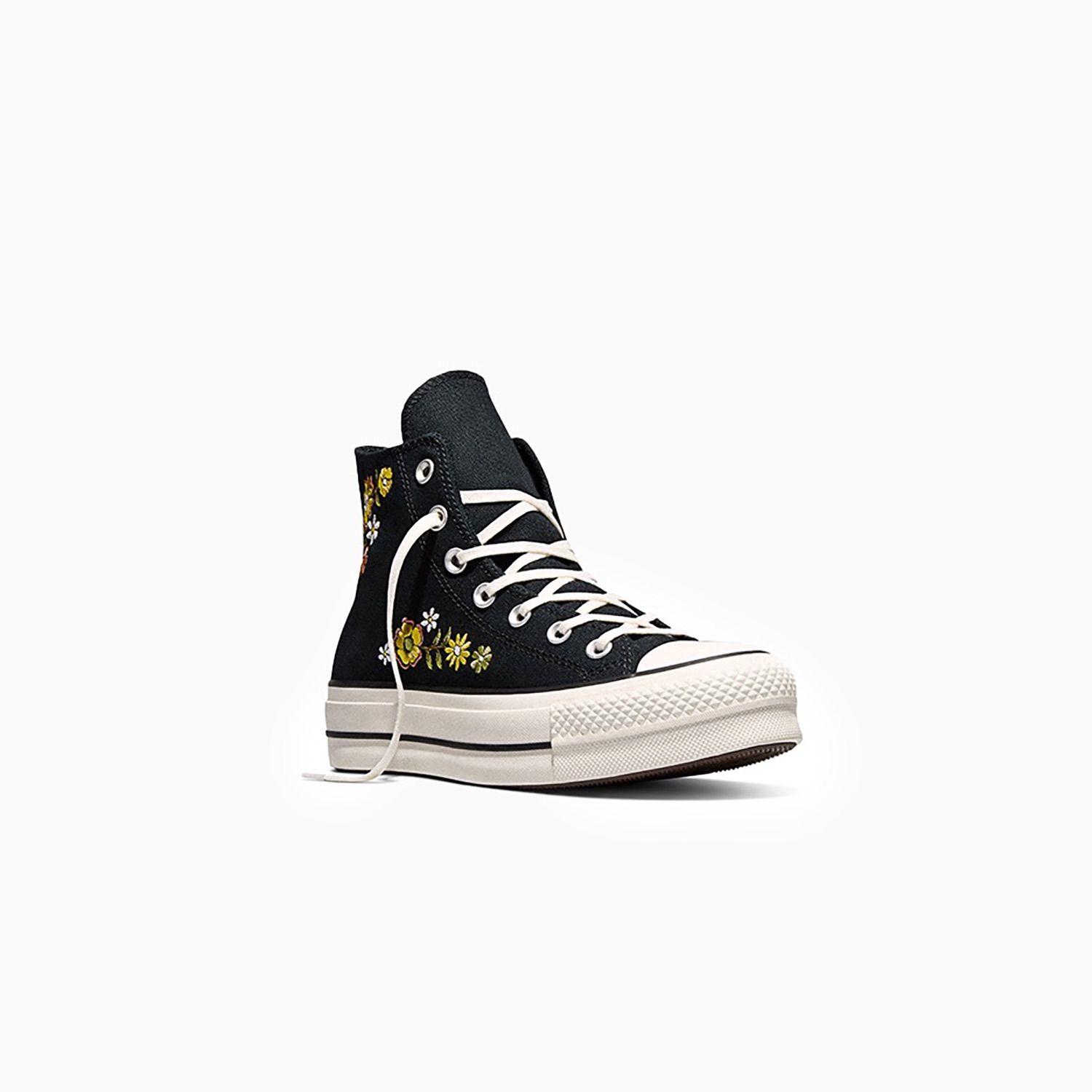 Zapatilla Converse Chuck Taylor All Star Lift Mujer Negro Bordado Caña Alta-4