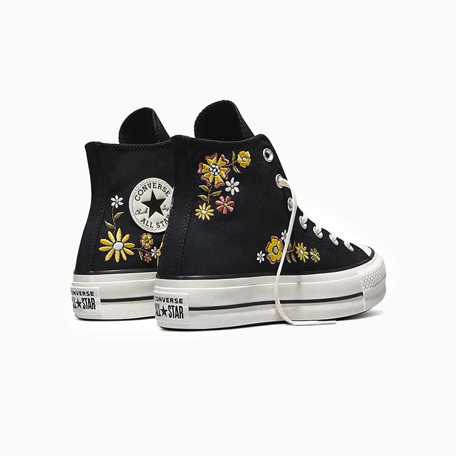 Zapatilla Converse Chuck Taylor All Star Lift Mujer Negro Bordado Caña Alta-5
