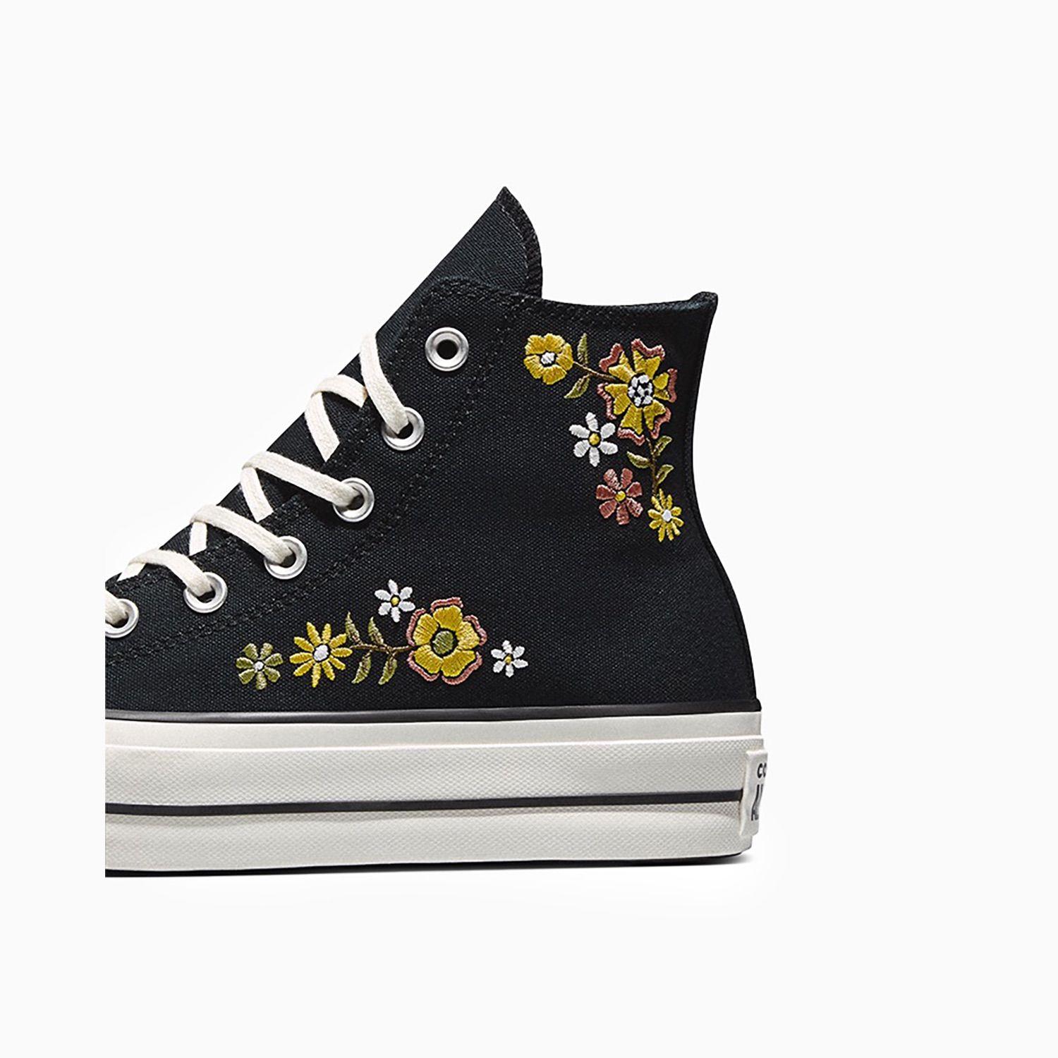 Zapatilla Converse Chuck Taylor All Star Lift Mujer Negro Bordado Caña Alta-6