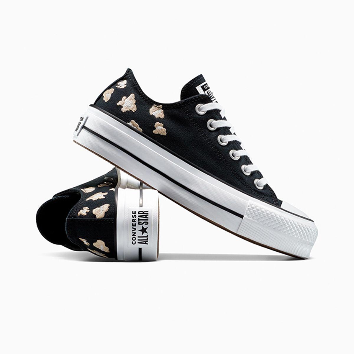 Zapatilla Converse Chuck Taylor All Star Lift Mujer Negro Bordado-4