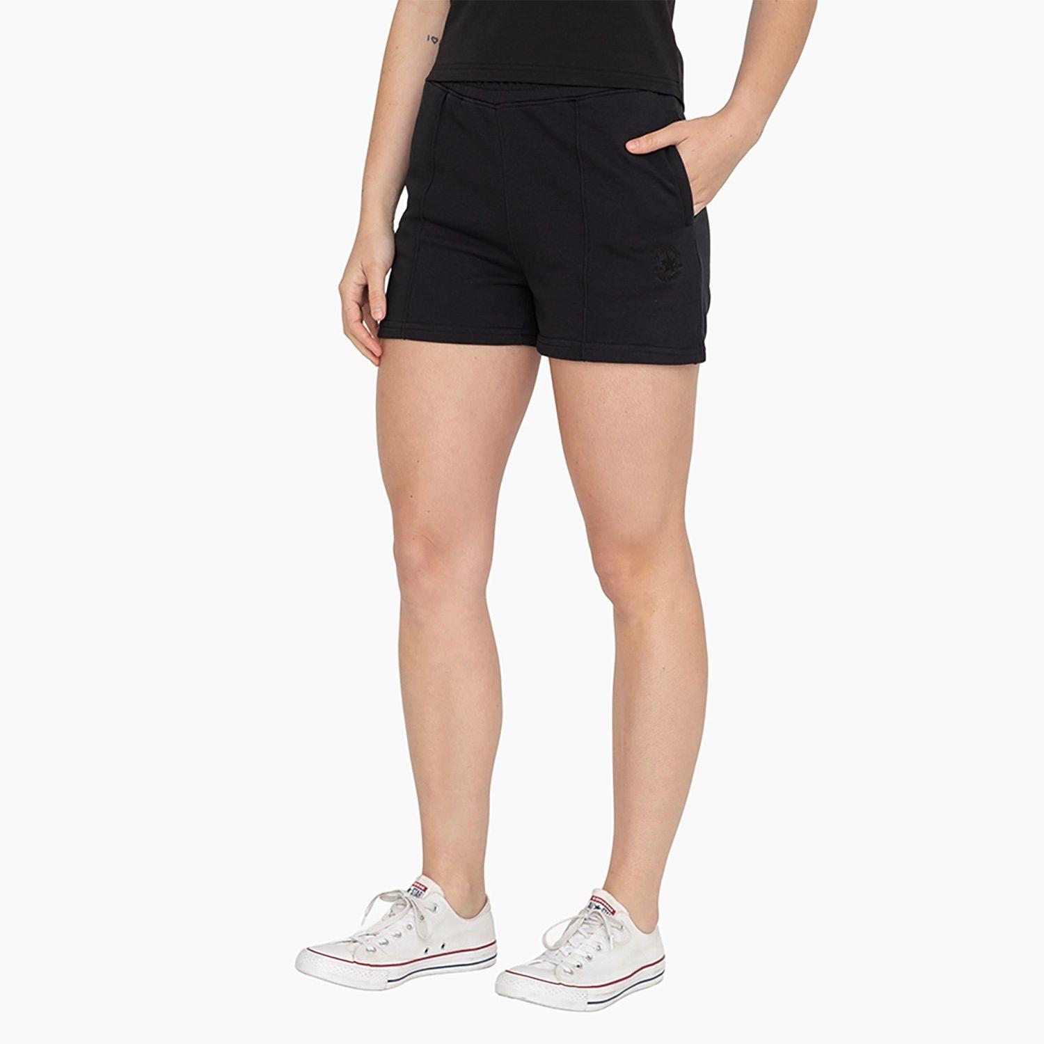 Short Converse Small Shine Patch Mujer Negro-1