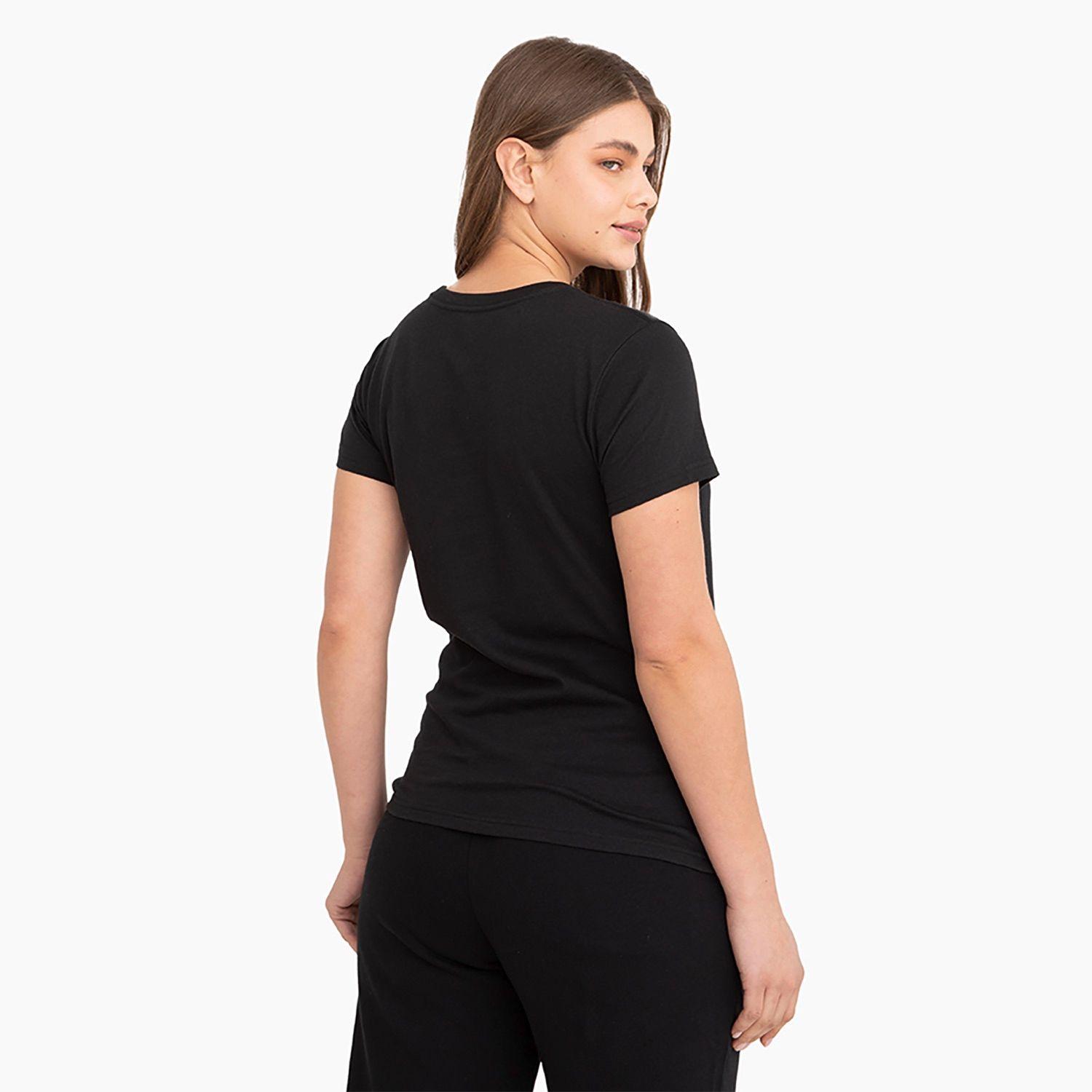 Polera Converse Shine Patch M/C Mujer Negro-1
