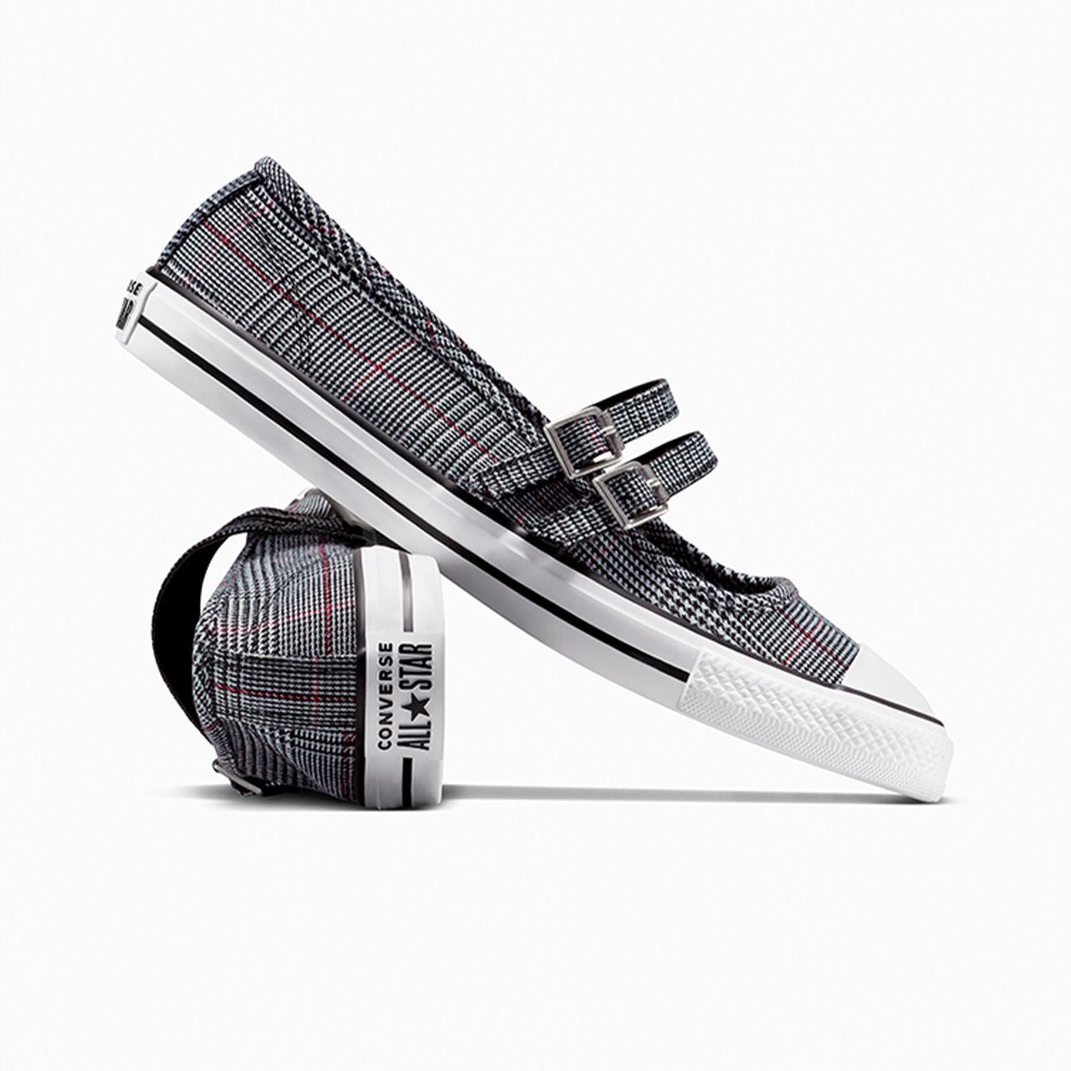 Zapatilla Converse Chuck Taylor All Star Dainty Mary Jane Plaid Mujer Negro-5