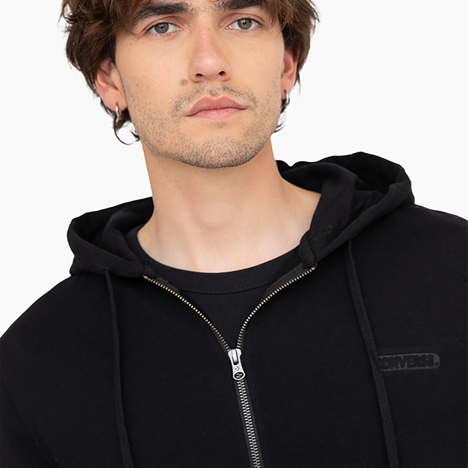 Polerón Converse Full Zipper Your Logo Hombre Negro-2