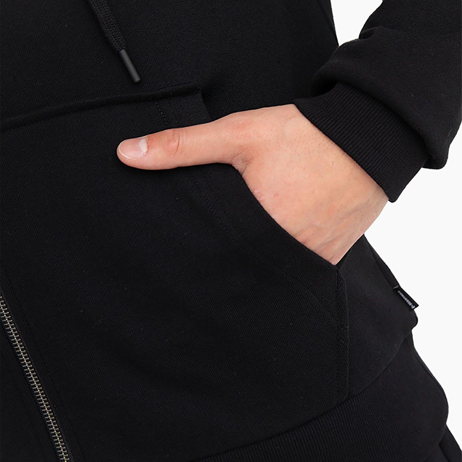 Polerón Converse Full Zipper Your Logo Hombre Negro-4