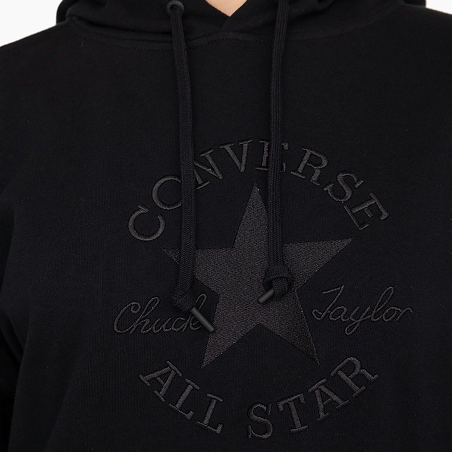 Polerón Converse Hoodie Shine Patch Chevron Mujer Negro-3