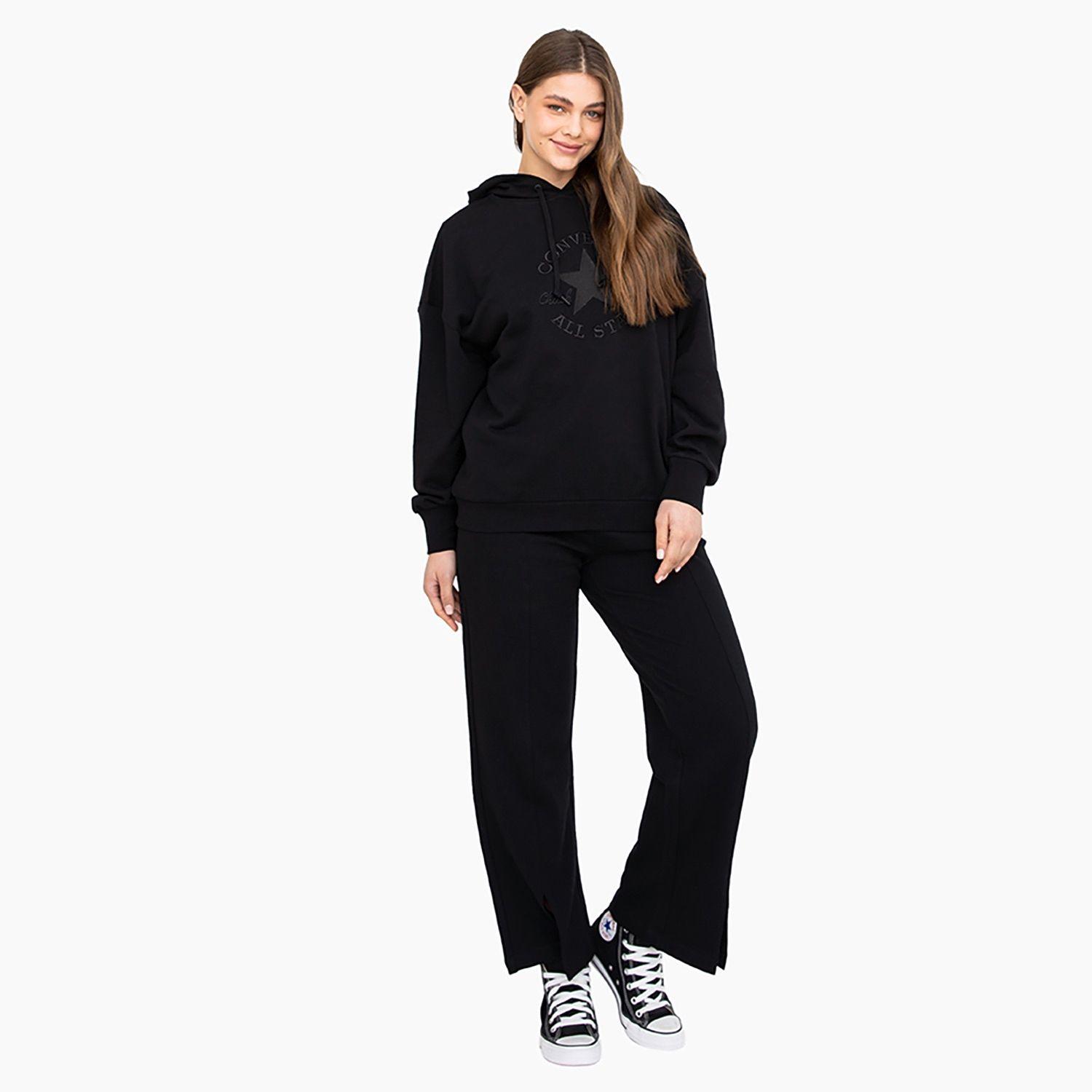 Polerón Converse Hoodie Shine Patch Chevron Mujer Negro-5