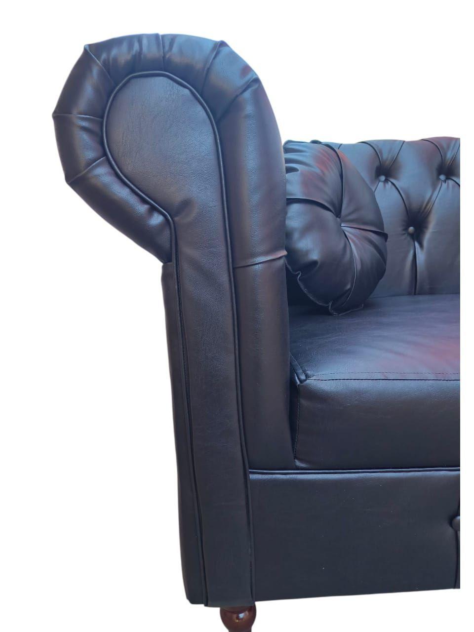 Sofá Chesterfield capitoné Premium Negro -2