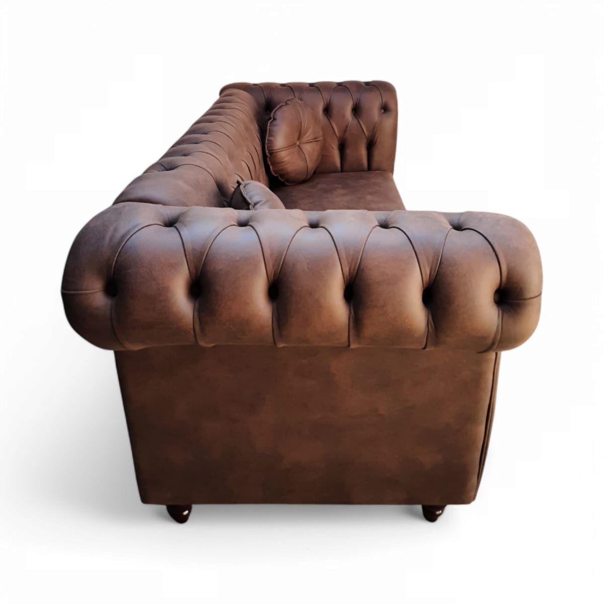 Sofá Chesterfield capitoné Premium Café envejecido-2