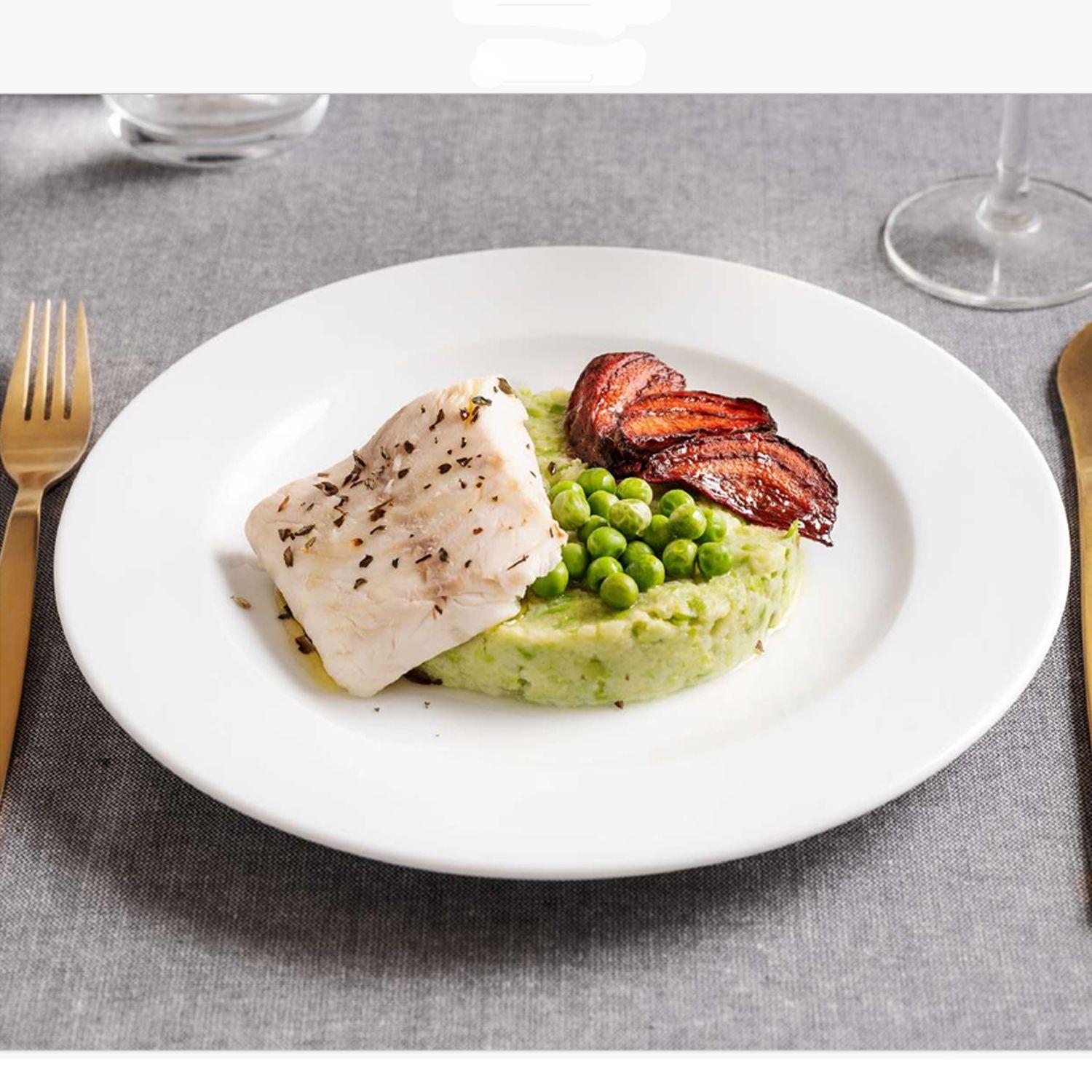 Plato Porcelana Blanca Océano 27cm Set 6 pcs-3