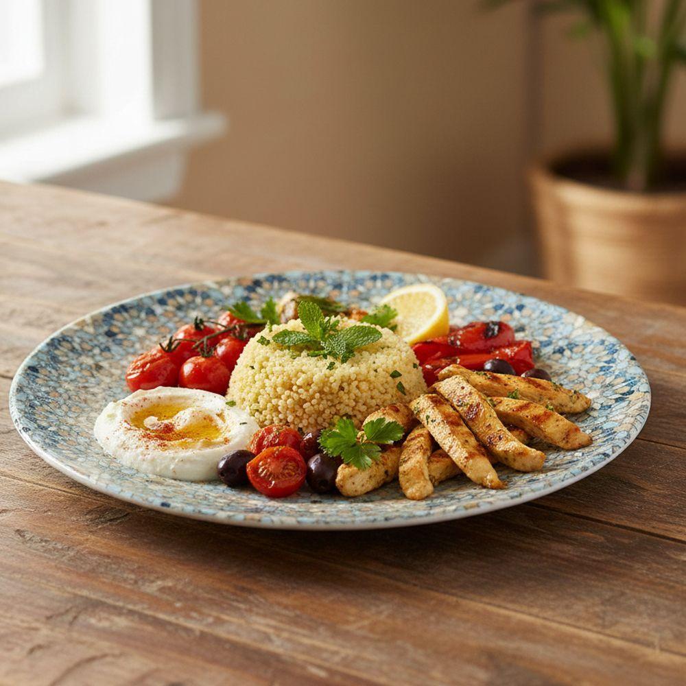 Plato porcelana Lucia Mosaic entrada 27cm Set 6 unidades-3