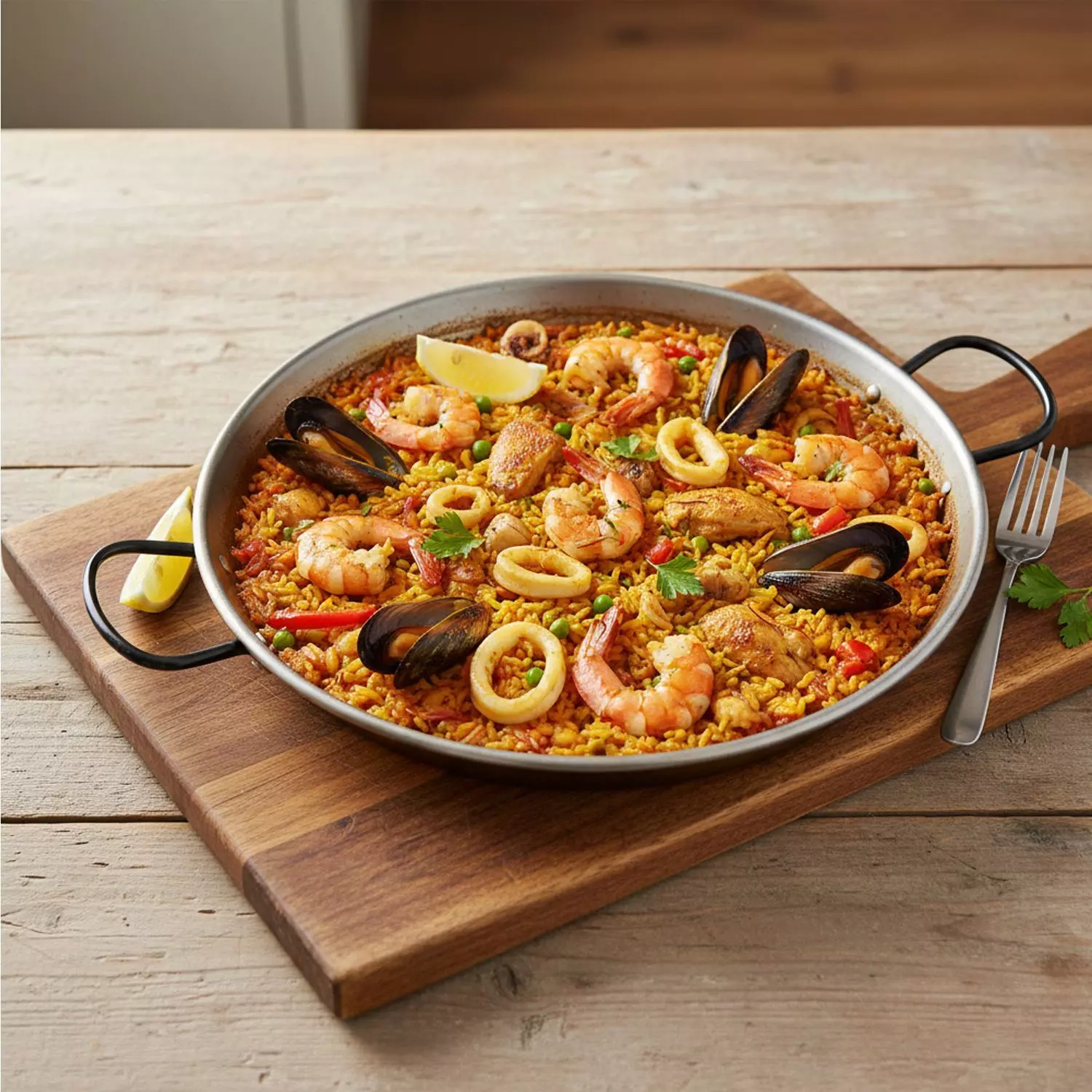 Paellera "La Valenciana" 34 Cms.  6 Personas         -2