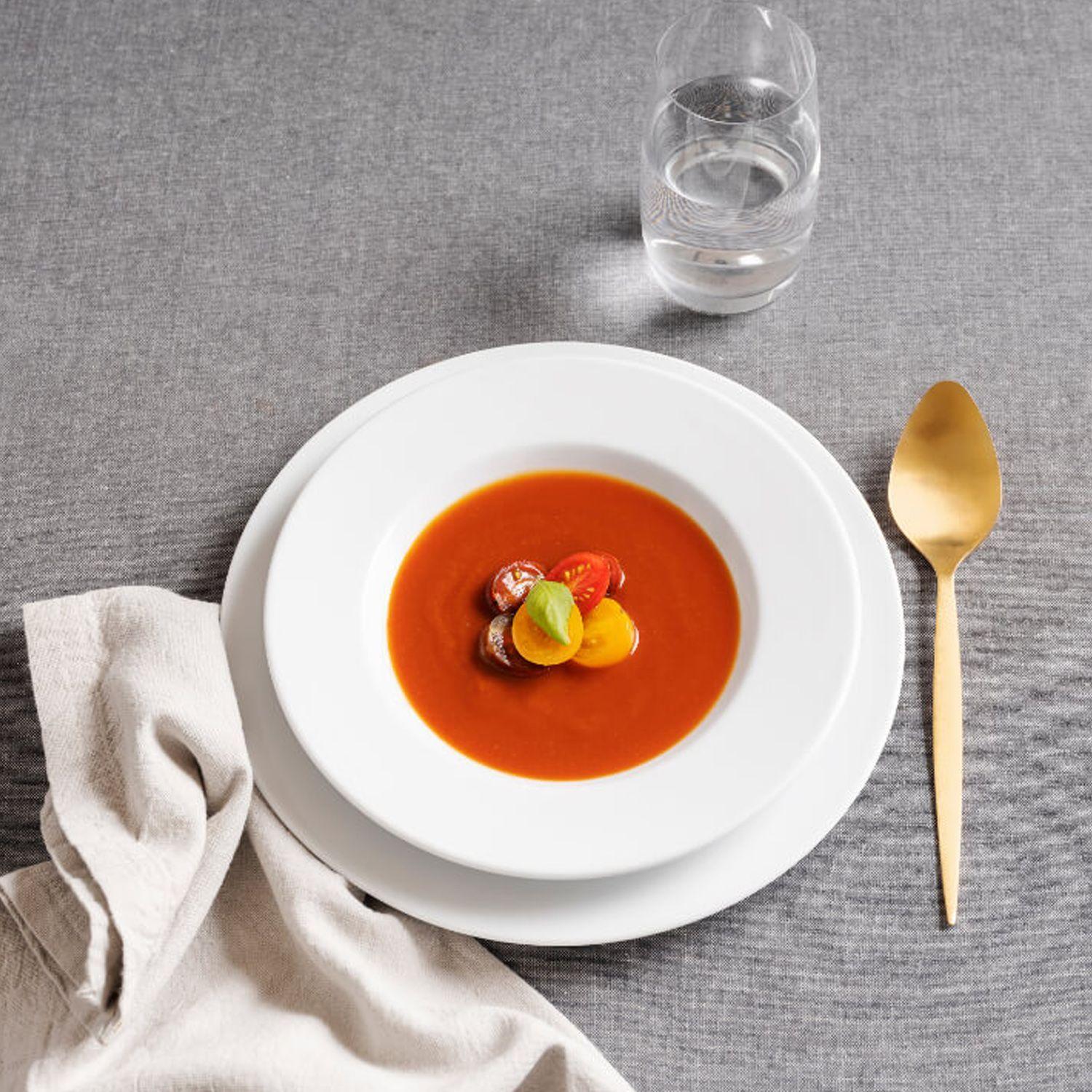 Plato Porcelana Blanca Océano Hondo 23cm Set 6 pcs-2