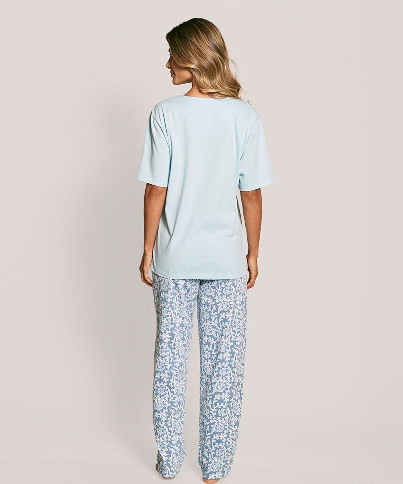Pijama Cotton Larga Estampado Hermoso Y Elegante-2