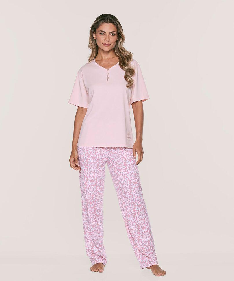 Pijama Cotton Larga Estampado Hermoso Y Elegante-0