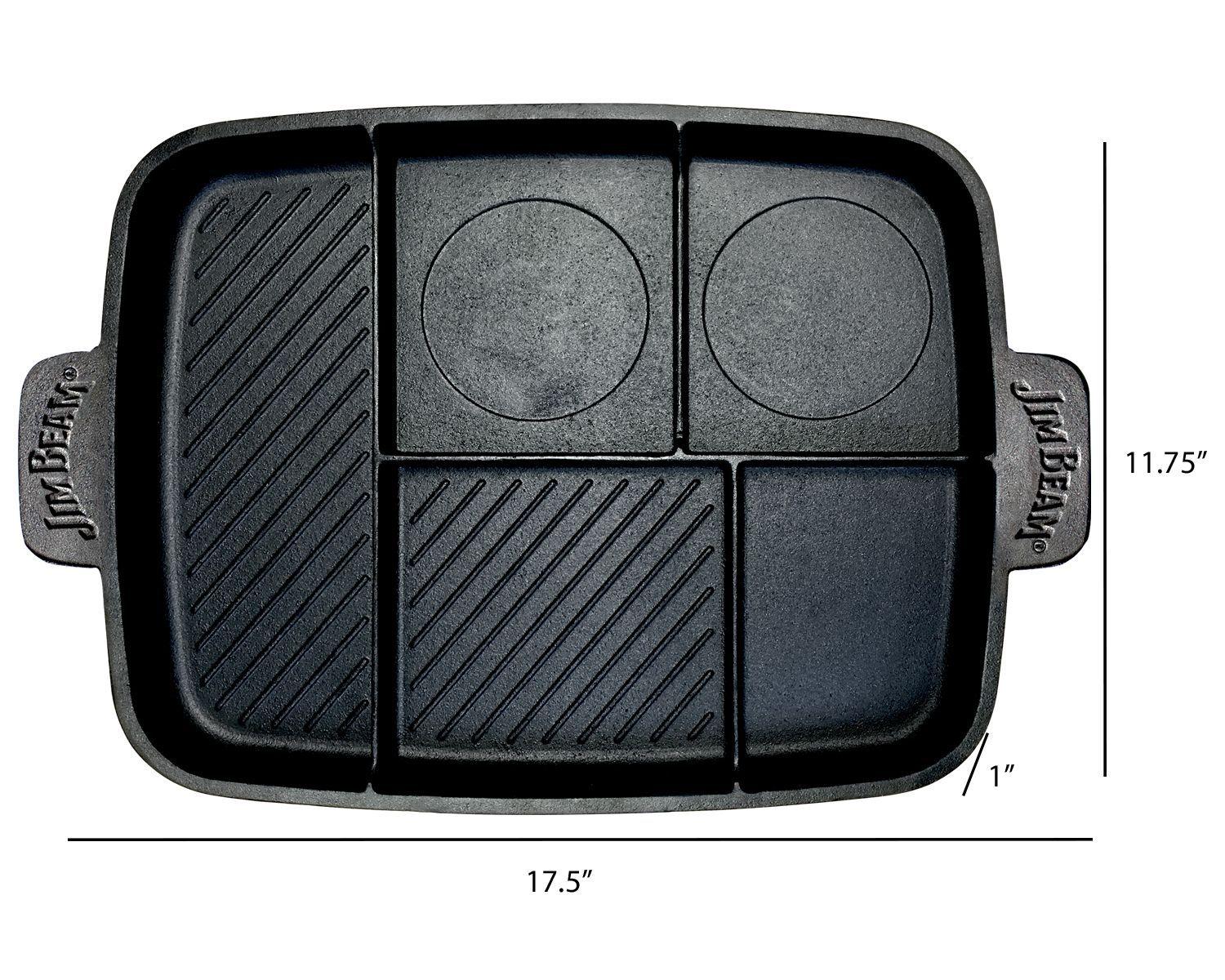 Plancha 5 Compartimientos Hierro Fundido Jim Beam-2