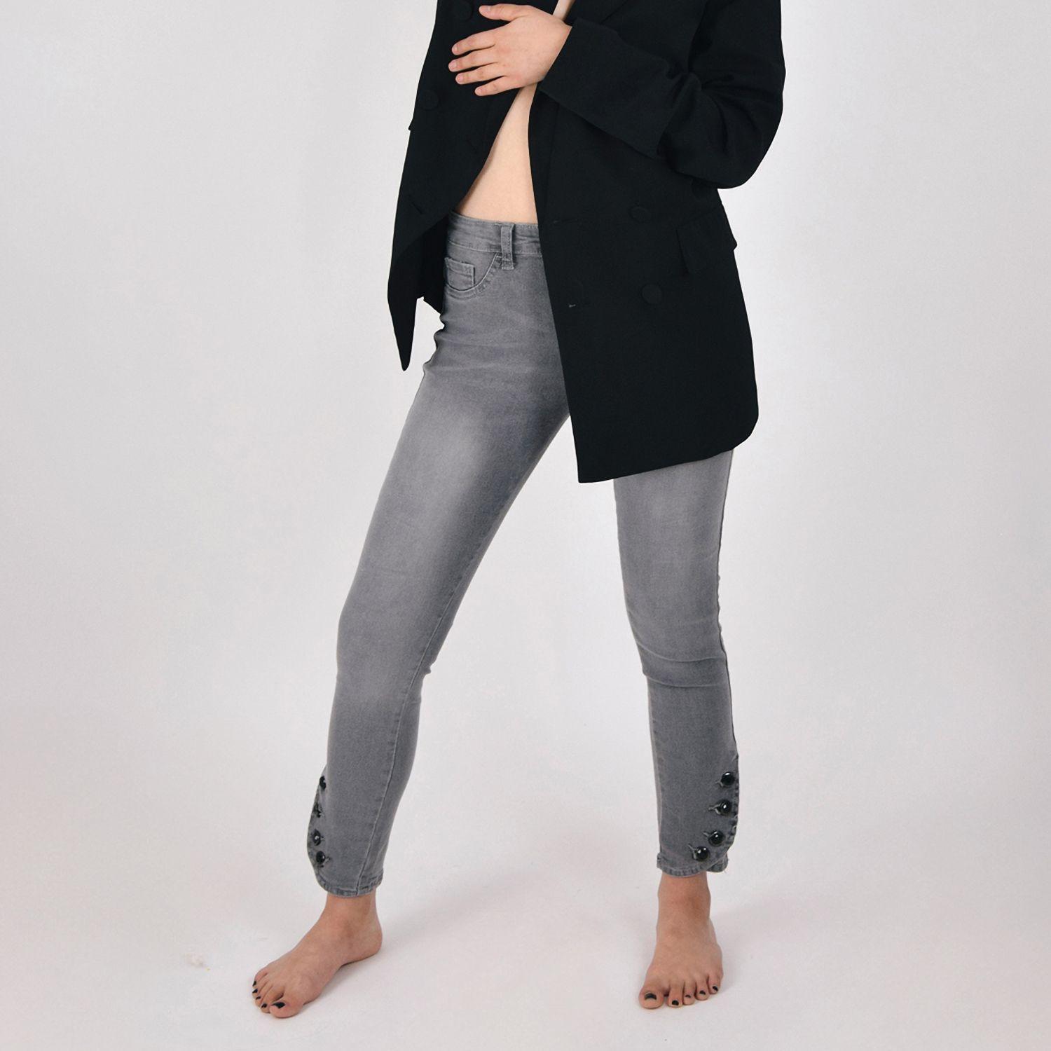 Jeans de Mujer Elasticado Con Aplicaciones-0