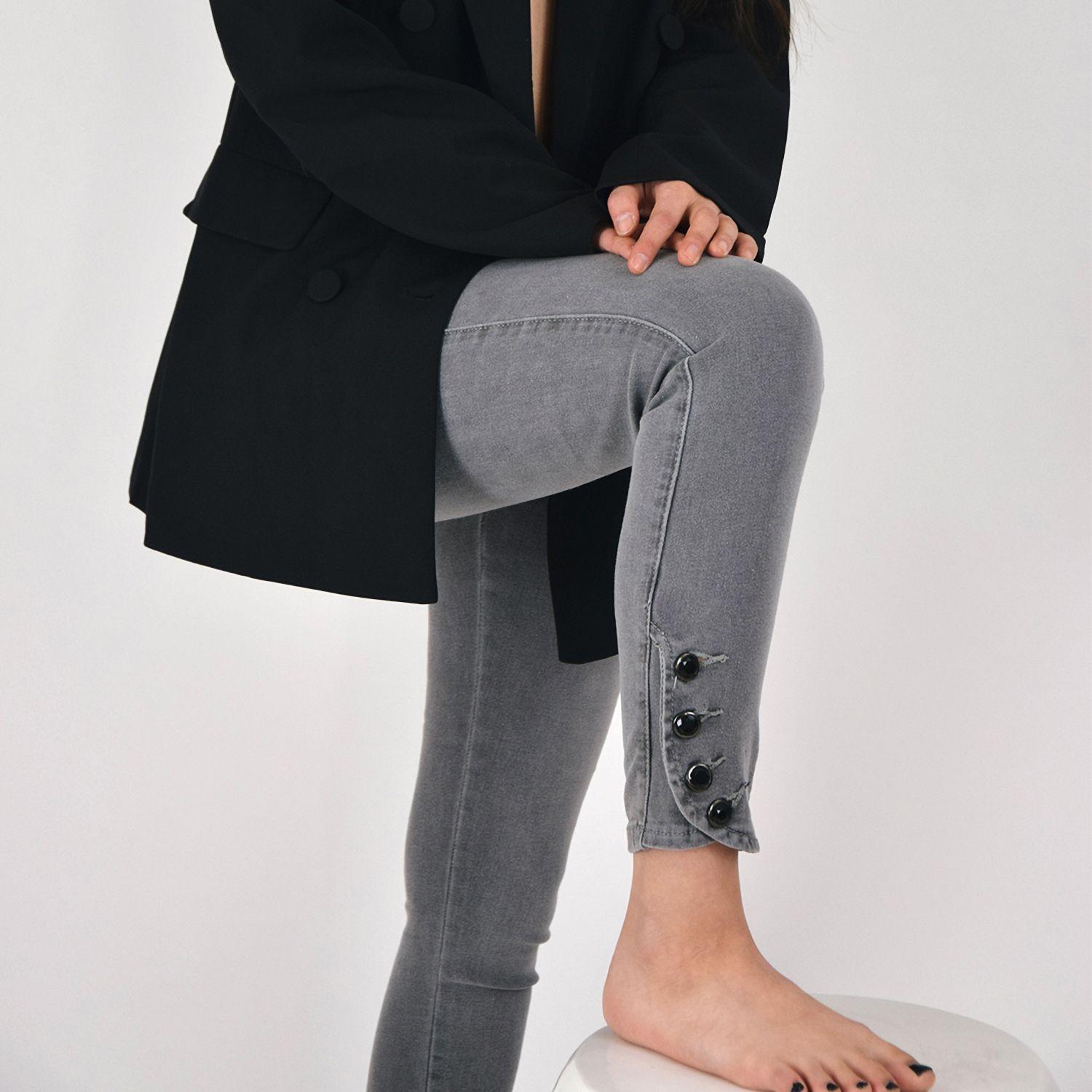 Jeans de Mujer Elasticado Con Aplicaciones-1