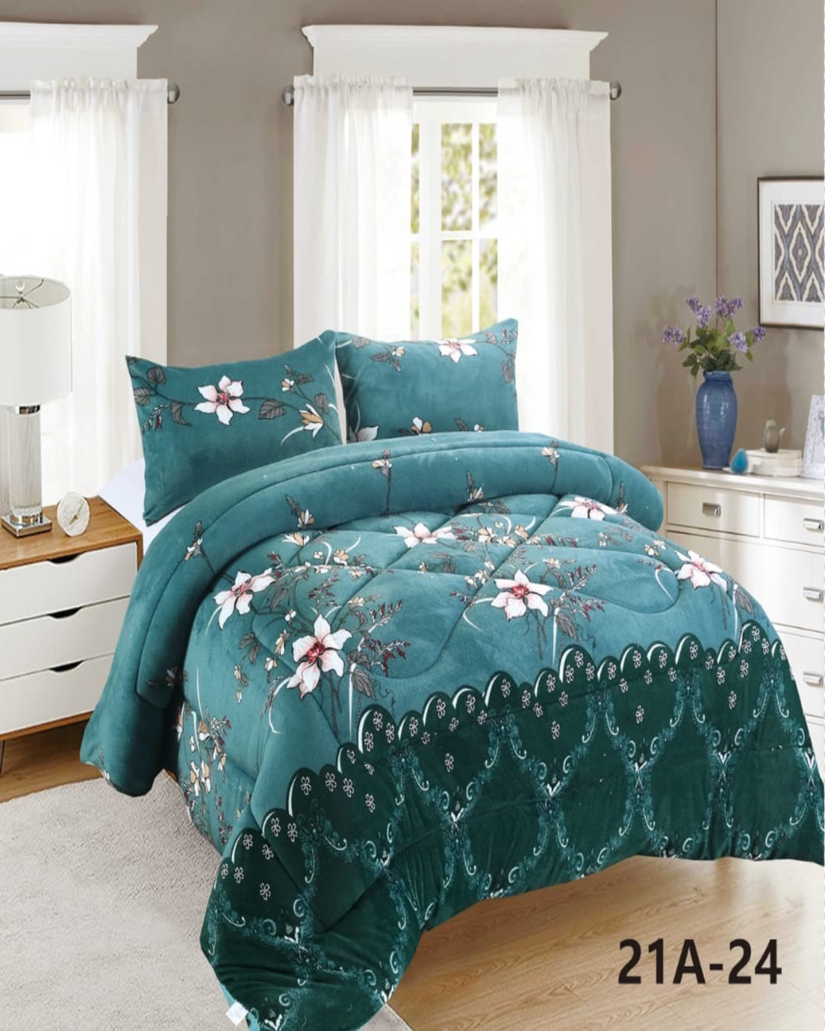 Cubrecama Plush Con Chiporro Para Invierno 1,5  Plazas-1