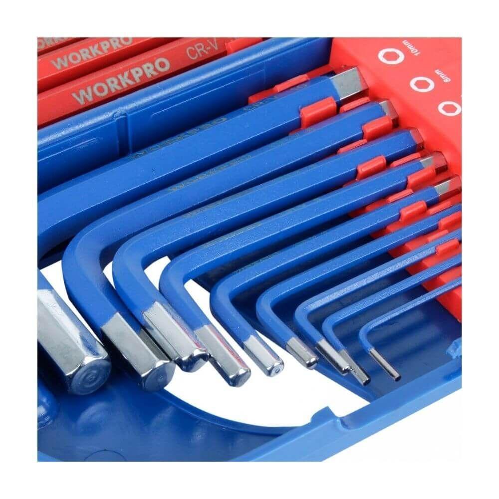 Juego de llaves Hexagonales Workpro 18 piezas mm pulg-3