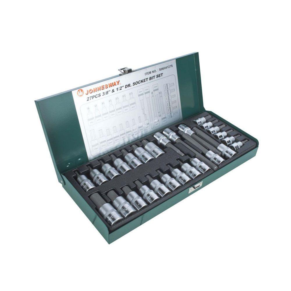 Juego Puntas Imbus-Hexagonales Jonnesway 1/2 y 3/8 - 27 Pzs-1