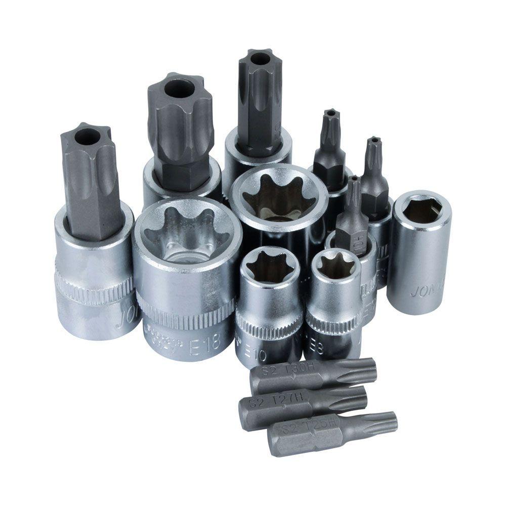 Juego de Dados y Puntas Torx Jonnesway 1/4 y 3/8 - 32 Piezas-3