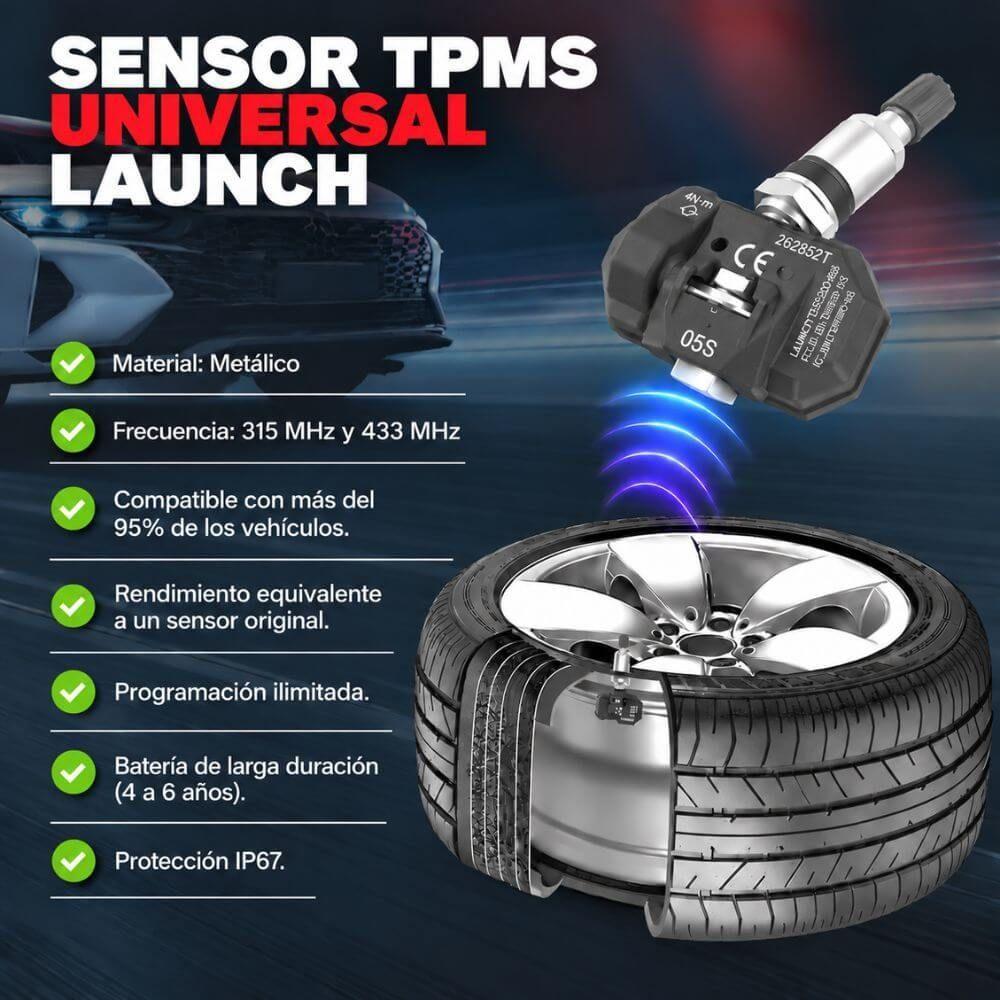 Sensores TPMS Universales Metalicos Launch Pack 4 uds TSENSOR 05S-3