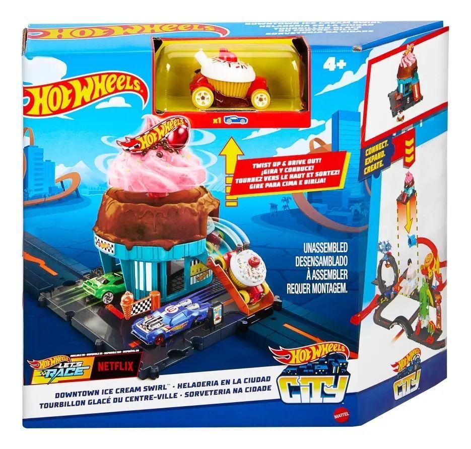 Hot Wheels City Pista De Juguete Heladería-0