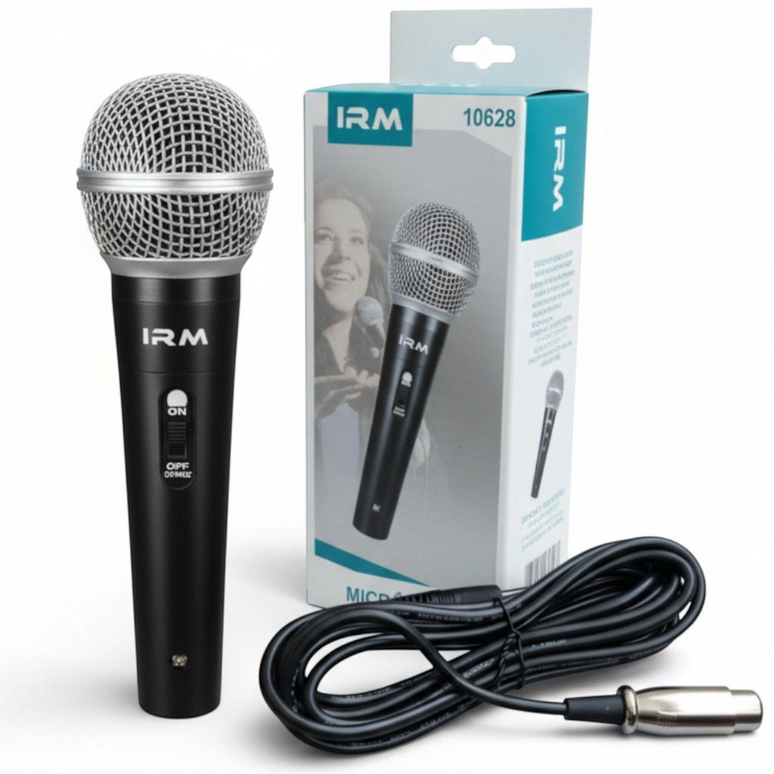 Micrófono Vocal Dinámico Profesional Irm 10628 Con Cable Xlr-0