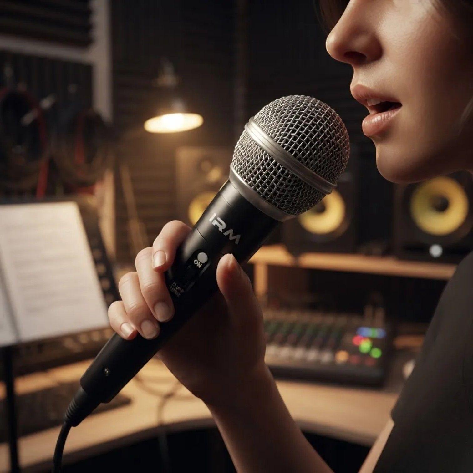 Micrófono Vocal Dinámico Profesional Irm 10628 Con Cable Xlr-1