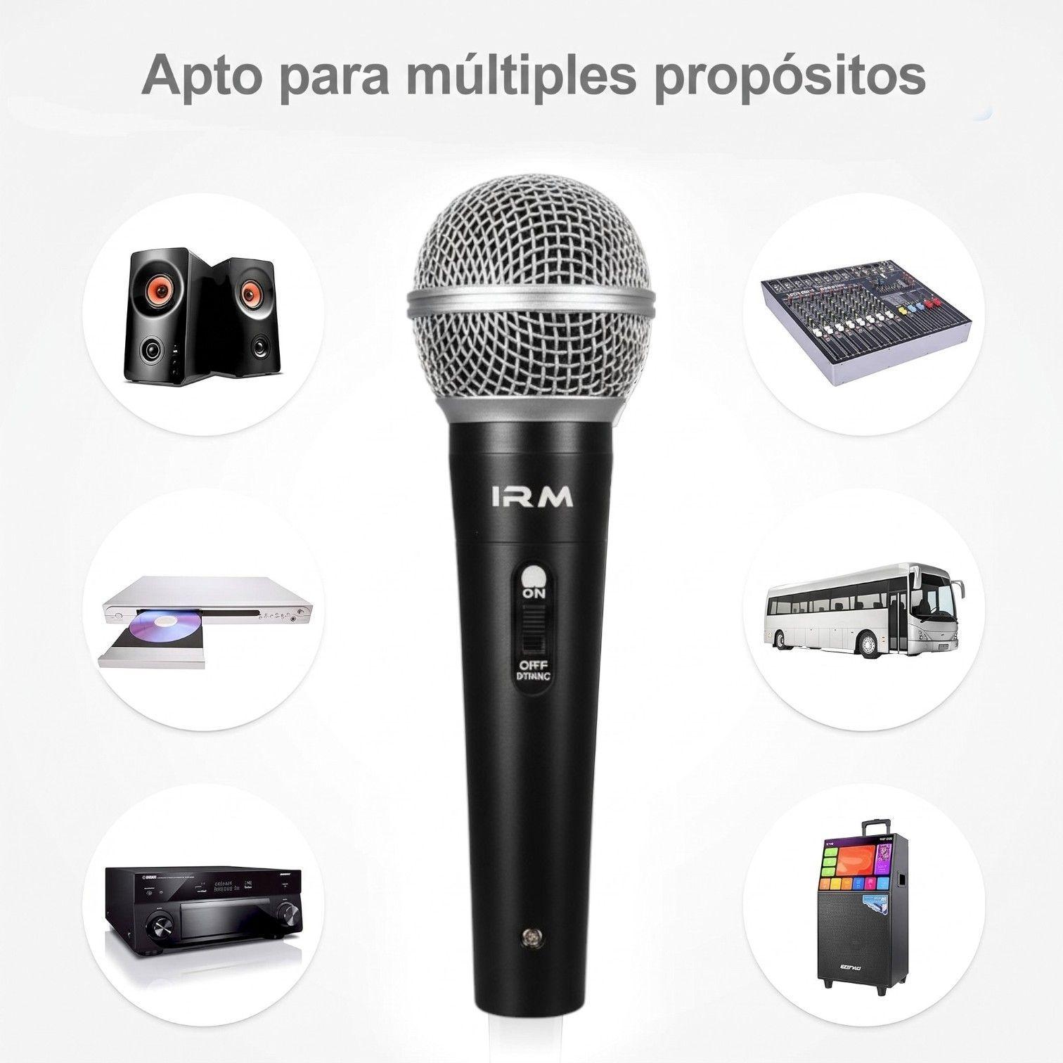 Micrófono Vocal Dinámico Profesional Irm 10628 Con Cable Xlr-5
