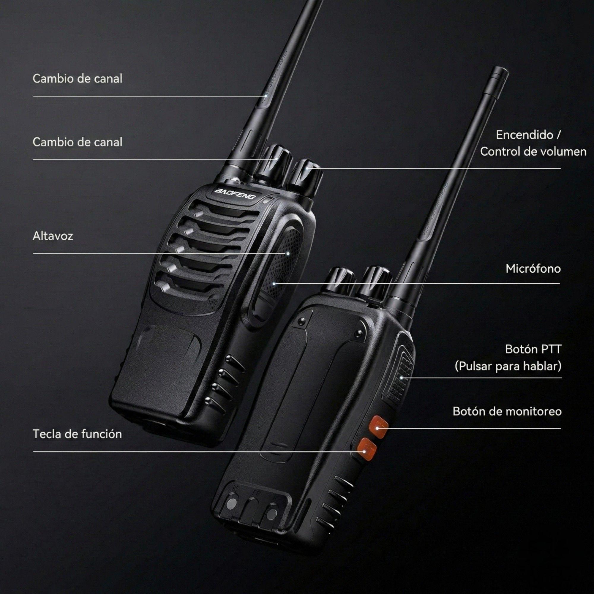 Pack 2 Walkie Talkie Baofeng Bf 888s Radio Transmisor Uhf-6