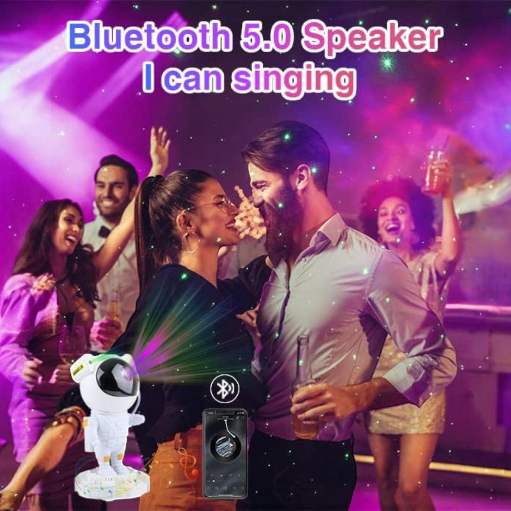 Proyector De Galaxias Astronauta Parlante Bluetooth Blanco-2