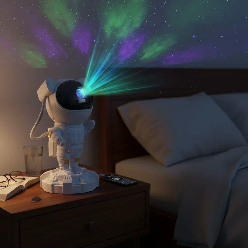 Proyector De Galaxias Astronauta Parlante Bluetooth Blanco-5