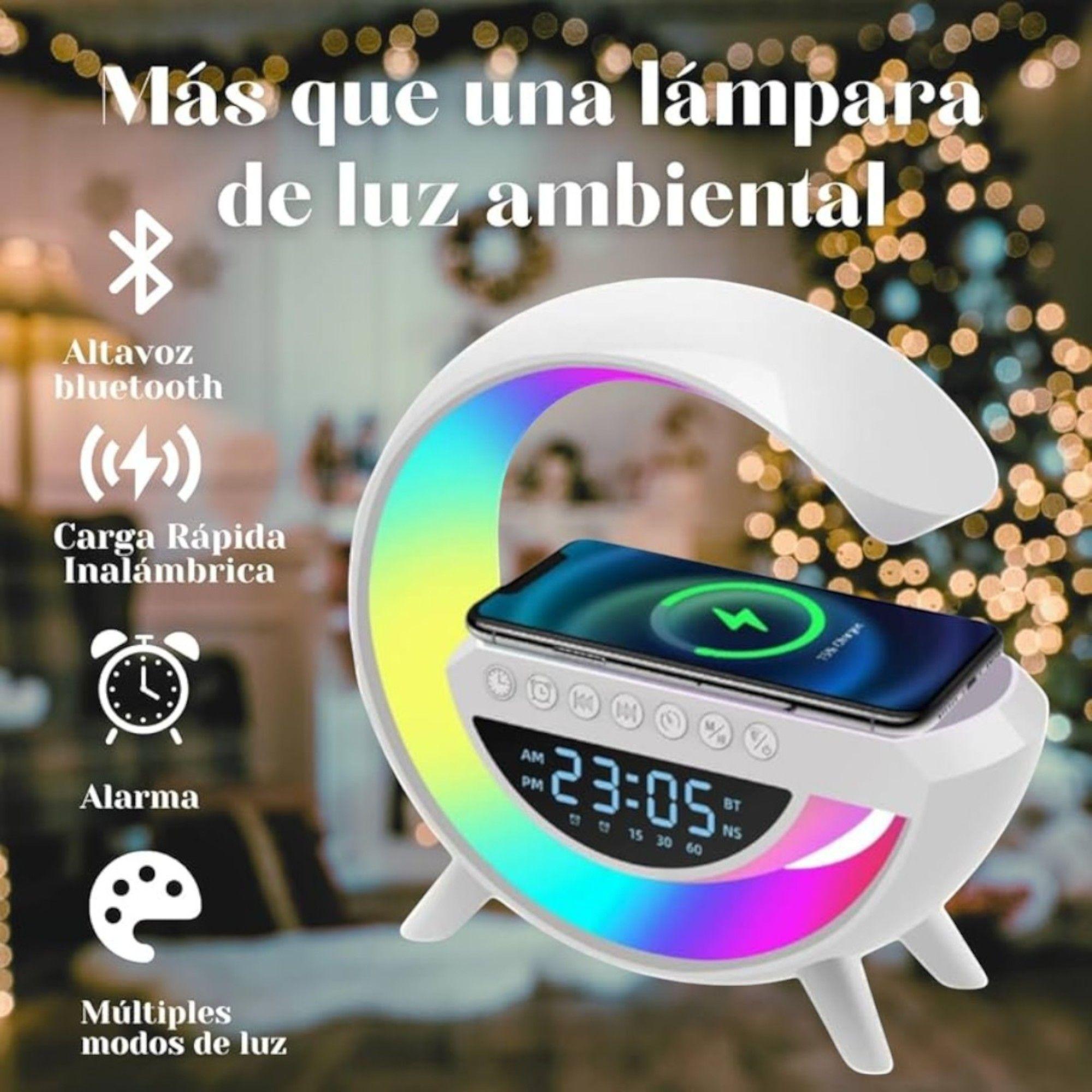 Lampara G Inteligente Luz Colores Cargador Reloj Altavoz bluetooth-2
