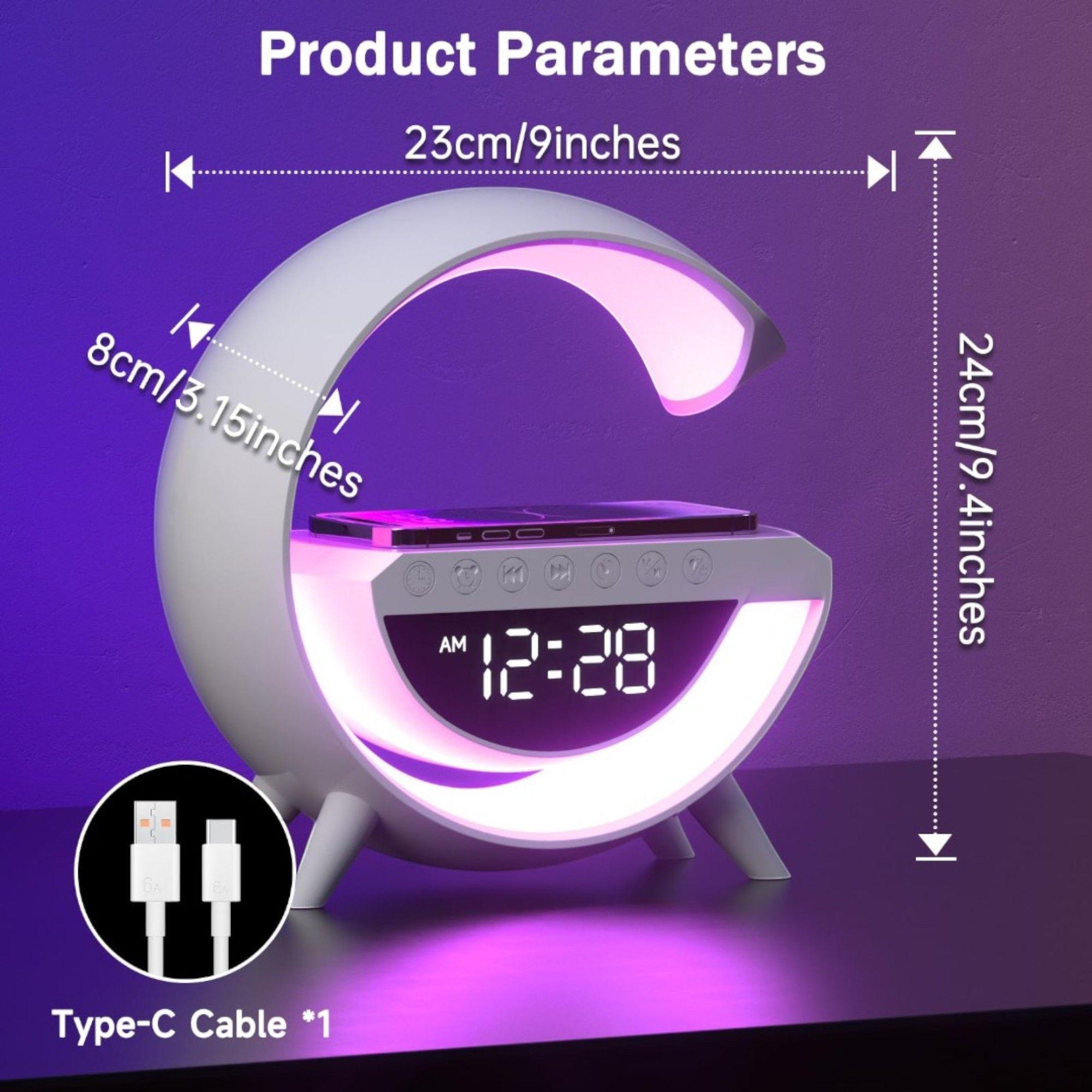 Lampara G Inteligente Luz Colores Cargador Reloj Altavoz bluetooth-6