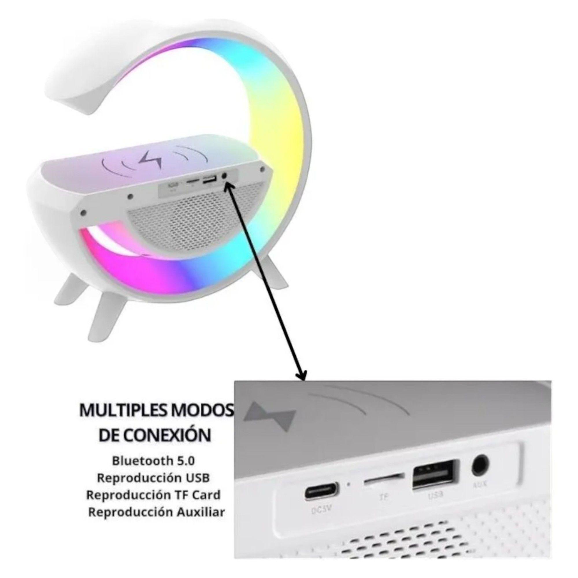 Lampara G Inteligente Luz Colores Cargador Reloj Altavoz bluetooth-7