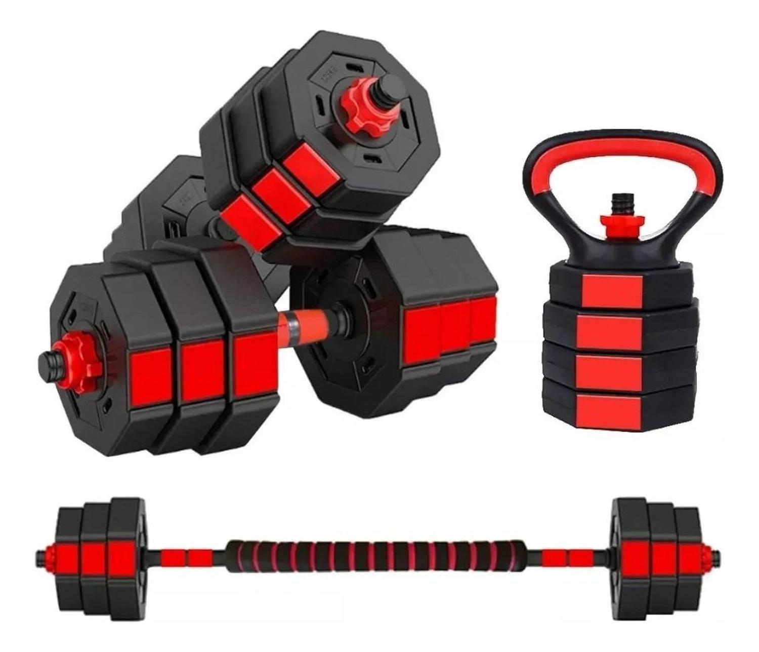 Set Mancuernas 15 Kg Barra Rusa Kettlebell Ajustables-3