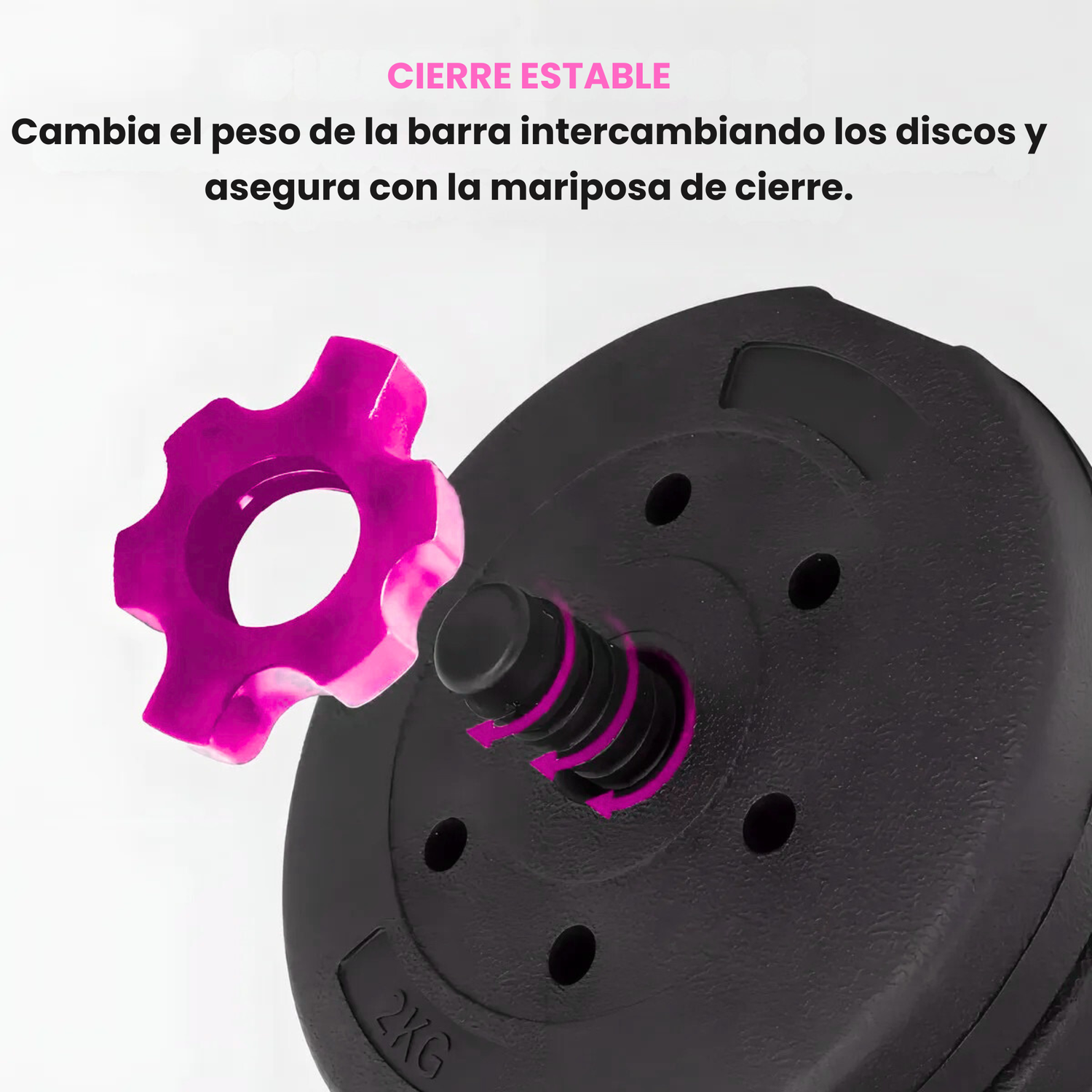 Set Mancuernas 20 kg 5 en 1 Barra Z Extensor Rosa-5