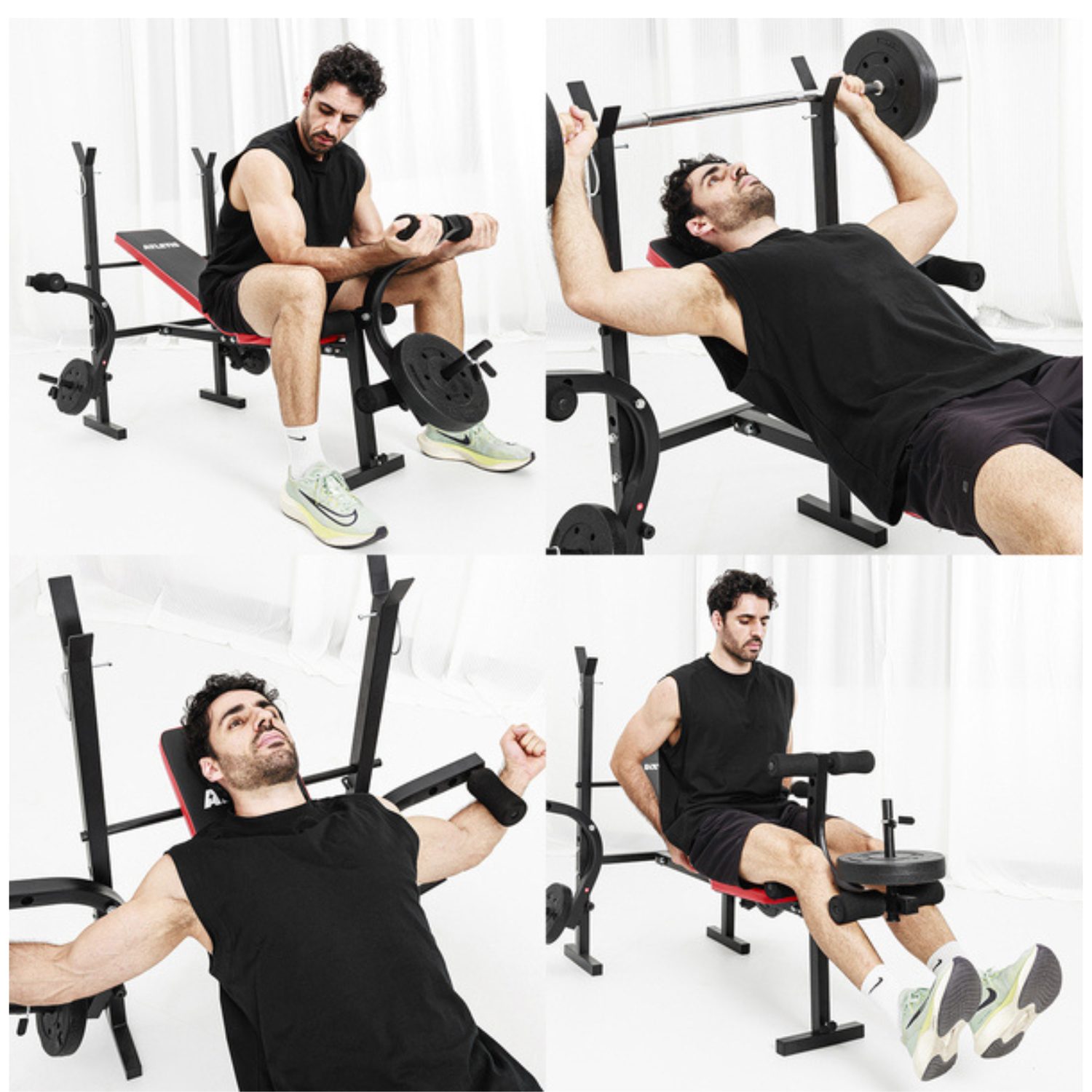 Banca Multifuncional Pesas Pecho Piernas Abs 2243-7